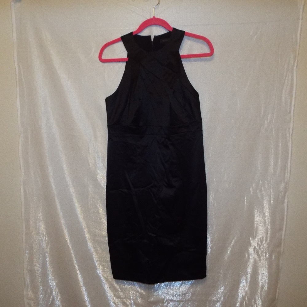 High Neck Sateen Cocktail Dress